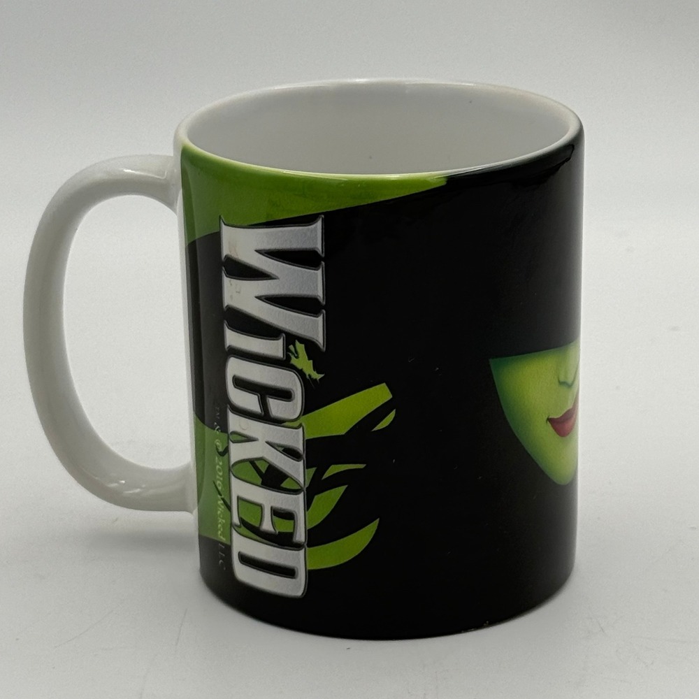 Wicked The Musical Coffee Mug Elphaba Glinda Broadway Souvenir 2016 Black Green
